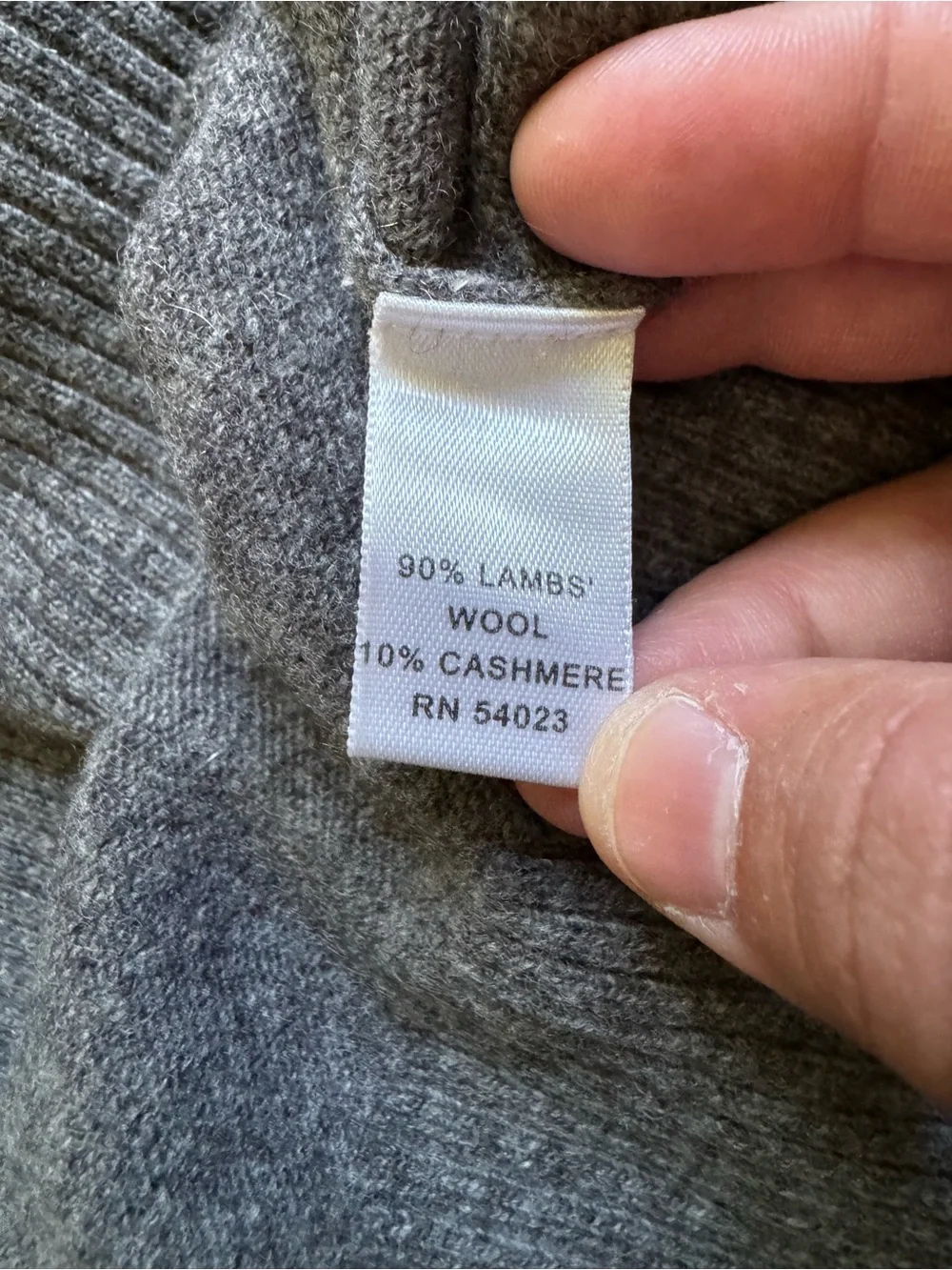 Banana Republic Men’s L Lambswool Cashmere V-Neck Sweater Gray Preppy